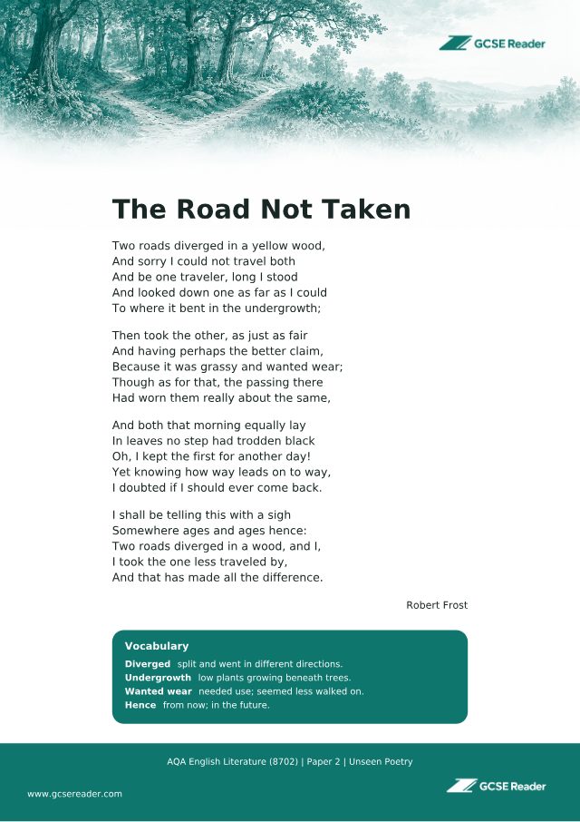 Open PDF: The Road Not Taken - Robert Frost